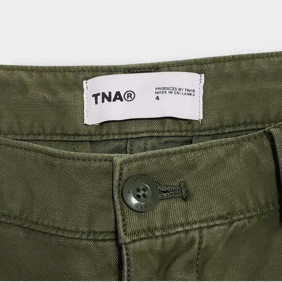 Aritzia Tna Supply Cargo Pant Olive Green Sz 4 Relaxed Grunge Gorp Streetwear - Picture 5 of 12